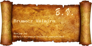 Brumecz Velmira névjegykártya